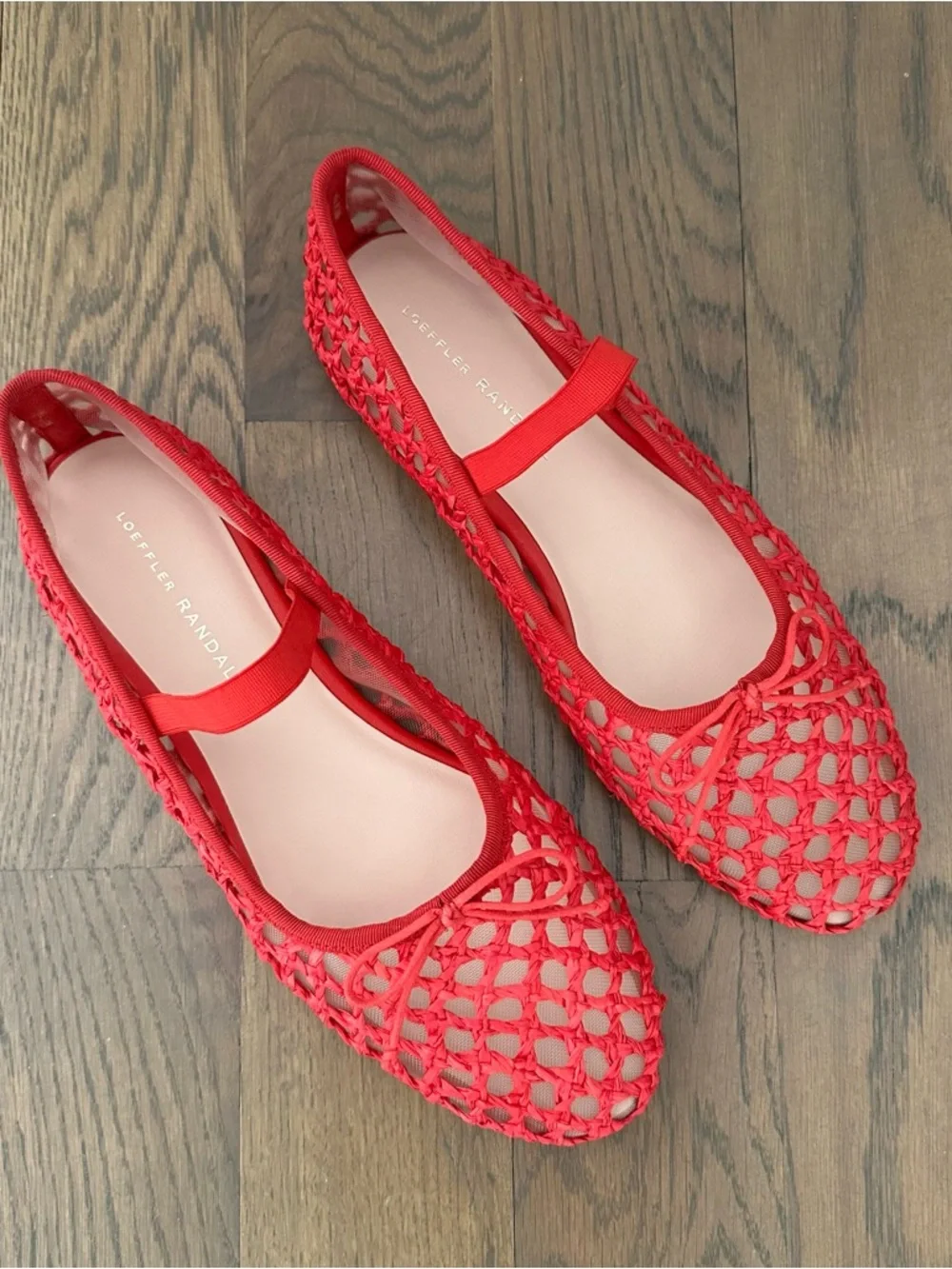 Like New Loeffler Randall Leonie Woven Soft Ballet Flats in Red Size 9B - Picture 2 of 8